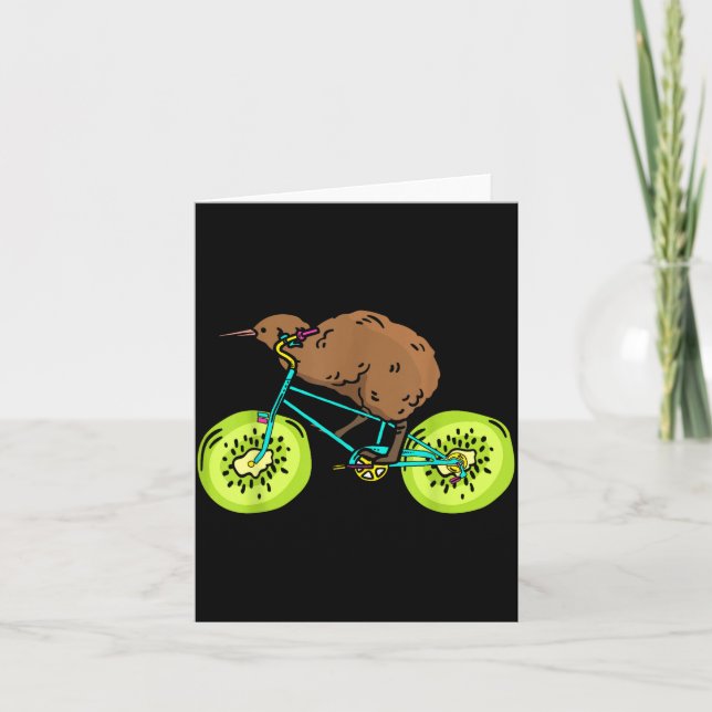 Tarjeta Funny Kiwi Biker Cycling Gift New Zealand  (Anverso)