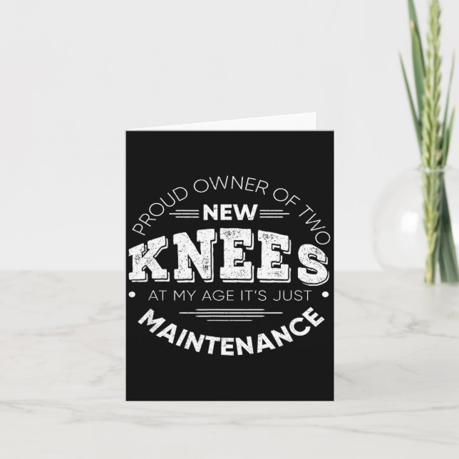Tarjeta Funny Knee Surgery Proud Owner Of New Knees Gift  (Anverso)