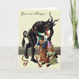 Tarjeta Funny Krampus Navidades Personalizado de cumpleaño