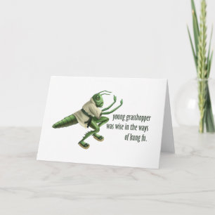 Tarjeta Funny Kung Fu Grasshopper