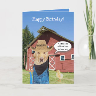 Tarjeta Funny Lab Farmer Cumpleaños