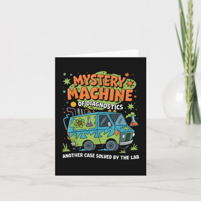 Tarjeta Funny Lab Week 2025 Retro Mystery Machine De Diagn (Anverso)