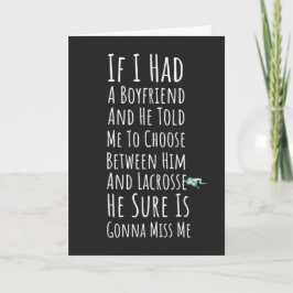 Tarjeta Funny Lacrosse Cards Team Player Sports For Her