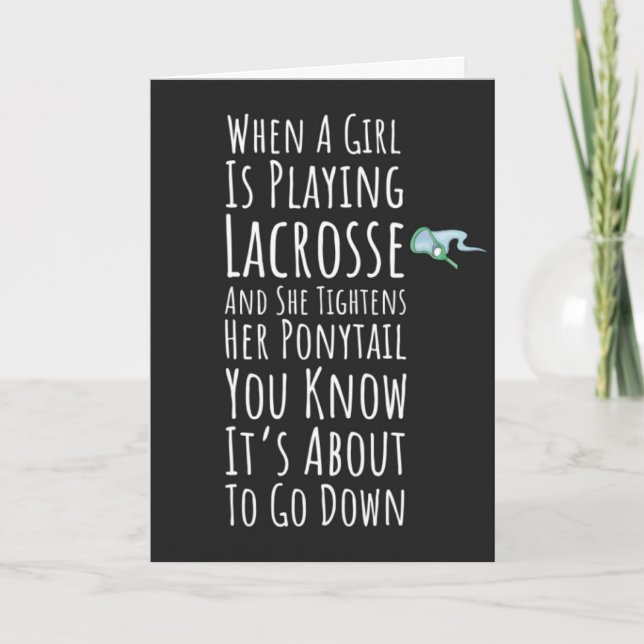 Tarjeta Funny Lacrosse Cards Teen Girls Player Team Sports (Anverso)