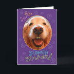 Tarjeta Funny Laughing Golden Retriever Birthday Card<br><div class="desc">¡Qué mejor que un Golden Retriever con dientes tontos,  que te da la bienvenida a los años dorados!</div>
