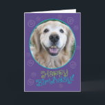Tarjeta Funny Laughing Golden Retriever Birthday Card<br><div class="desc">¡Qué mejor que un Golden Retriever con dientes tontos,  que te da la bienvenida a los años dorados!</div>