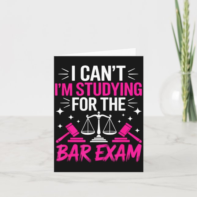 Tarjeta Funny Law School Student Gift - Can't Studying For (Anverso)