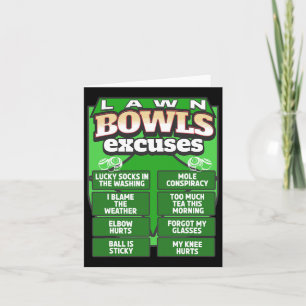 Tarjeta Funny Lawn Bowls Excusa Idea Para Hombres Y Lawn B