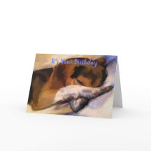 Funny Lazy Beagle Birthday Card