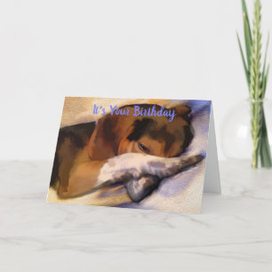 Tarjeta Funny Lazy Beagle Birthday Card