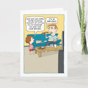 Tarjeta Funny Lazy Couch Potatoy Cumpleaños