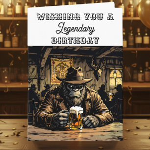 Tarjeta Funny Legendary Bigfoot Birthday