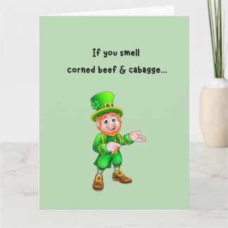 Tarjeta Funny Leprechaun Fart St. Patrick's Day Card