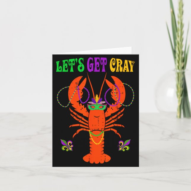 Tarjeta Funny Lets Get Cray Crawfish - New Orleans Funny M (Anverso)