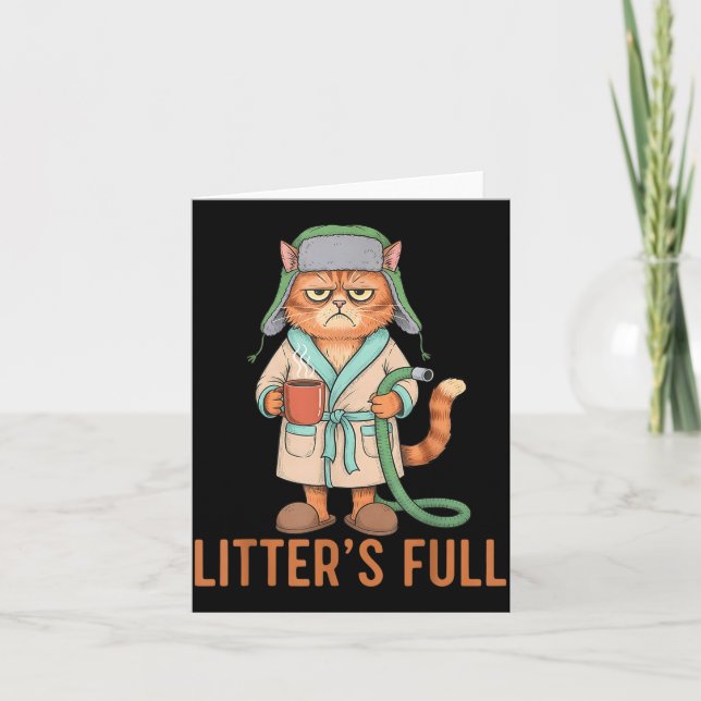 Tarjeta Funny Litter’s Full Cat Parody Cute Cat Lover Chri (Anverso)