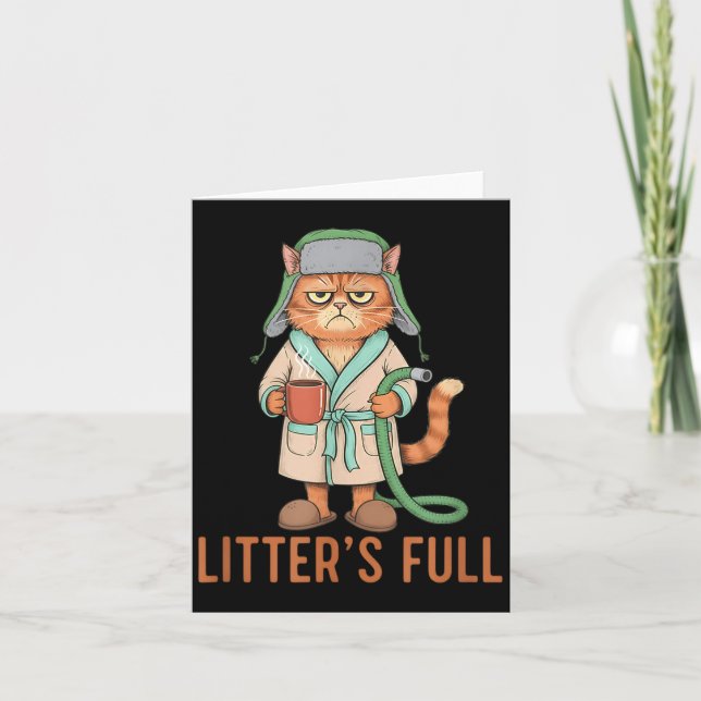 Tarjeta Funny Litter’s Full Cat Parody Litter’s Full Funny (Anverso)