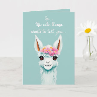 Tarjeta Funny llama cute feliz cumpleaños