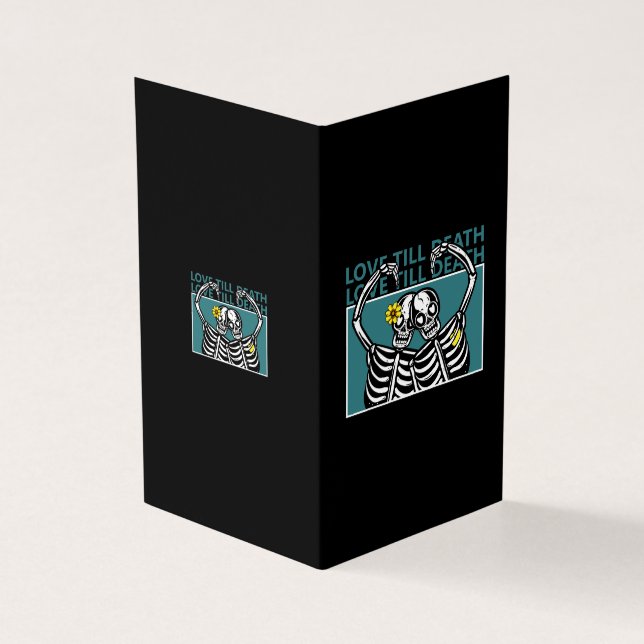 Tarjeta Funny Love Skeleton Aniversario Card (Exterior)