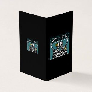 Tarjeta Funny Love Skeleton Aniversario Card