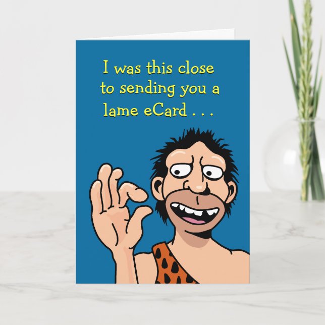 Tarjeta Funny Low Tech Birthday (Anverso)