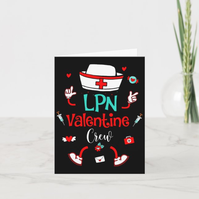 Tarjeta Funny Lpn Valentines Day Nurse Crew Family Group N (Anverso)