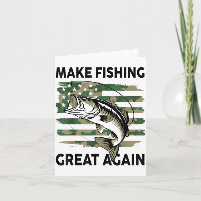 Tarjeta Funny Make Fishing Great Again Camo B Fish America (Anverso)