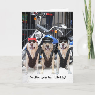 Tarjeta Funny Male Biker Lab