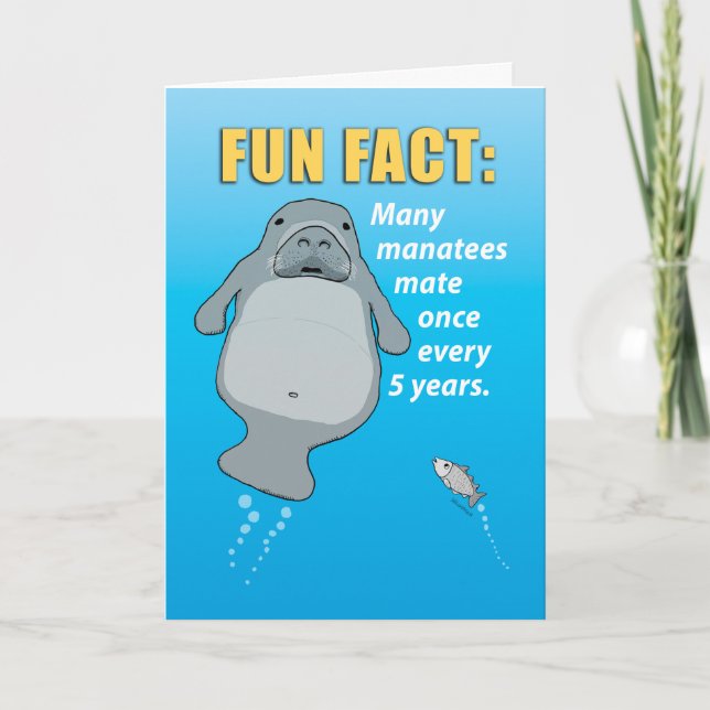 Tarjeta Funny Manatee Mating Habits Cumpleaños (Anverso)