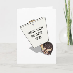 Tarjeta Funny Manifestante Personalizado Hedgehog con Plac