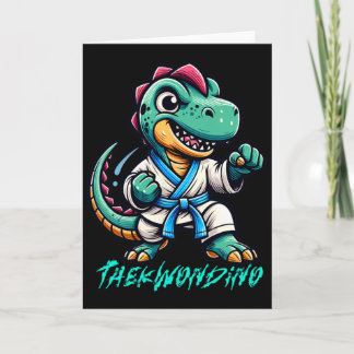 Tarjeta Funny Martial Arts Karate Taekwondo Dino Animal Cu
