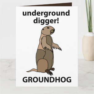Tarjeta Funny Mascota Groundhog