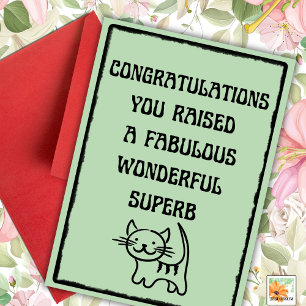 Tarjeta Funny Mascota Happy Fur Día de la Madre Cat foto g