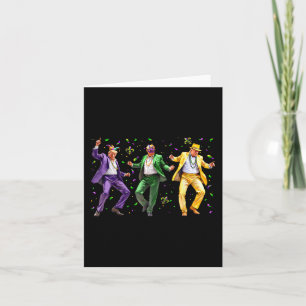 Tarjeta Funny Masked Trump Dance Mardi Gras New Orleans Me