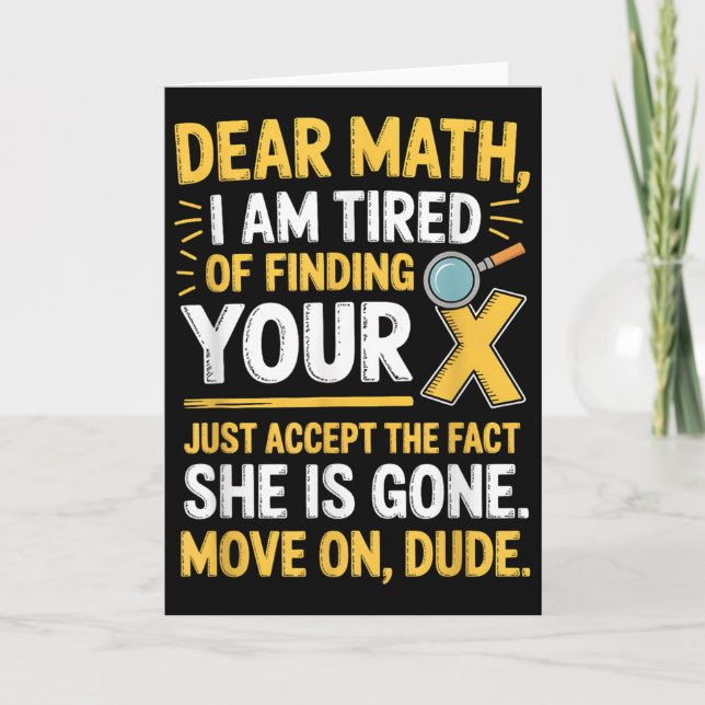 Tarjeta Funny Math Design For Boys Girls Math Teachers Men (Anverso)