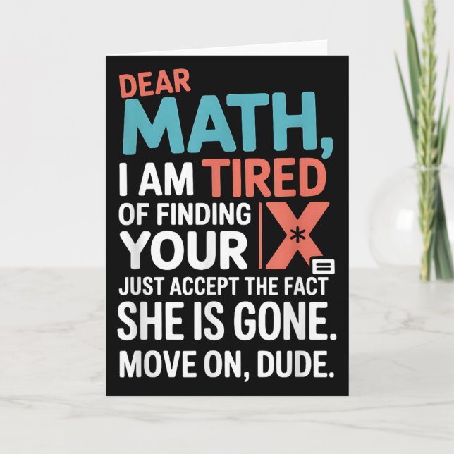 Tarjeta Funny Math Design For Boys Girls Math Teachers Men (Anverso)