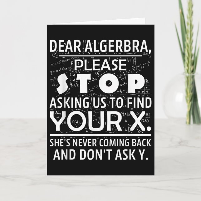 Tarjeta Funny Math For Math Lovers Nerd Nerdy Hilarious De (Anverso)