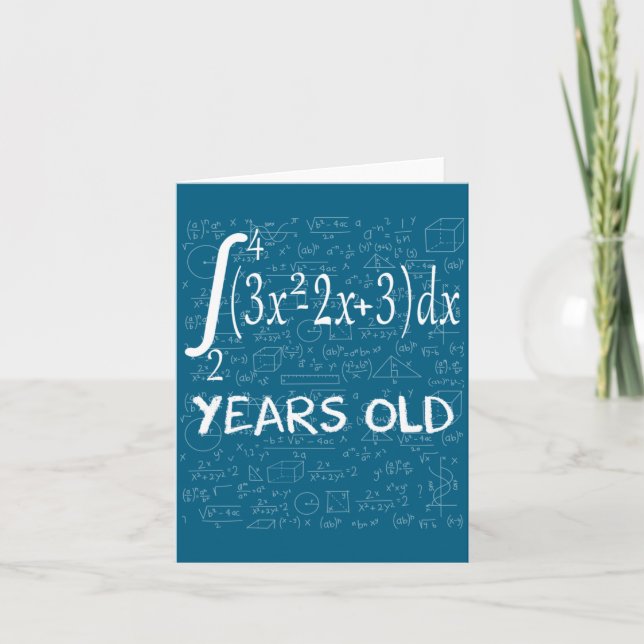 Tarjeta Funny Math Geek 50 Years Old 50th Birthday Integra (Anverso)