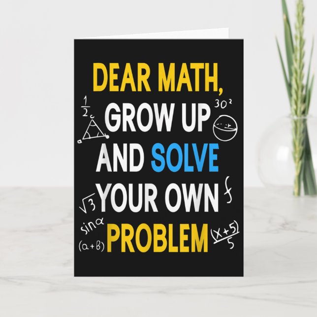Tarjeta Funny Math Quote For Girls Boys Teens Men Women De (Anverso)