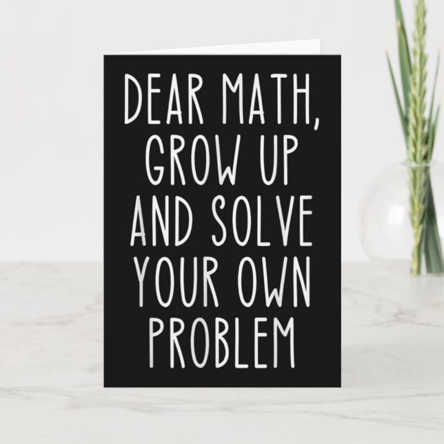 Tarjeta Funny Math Quote For Girls Boys Teens Men Women De (Anverso)