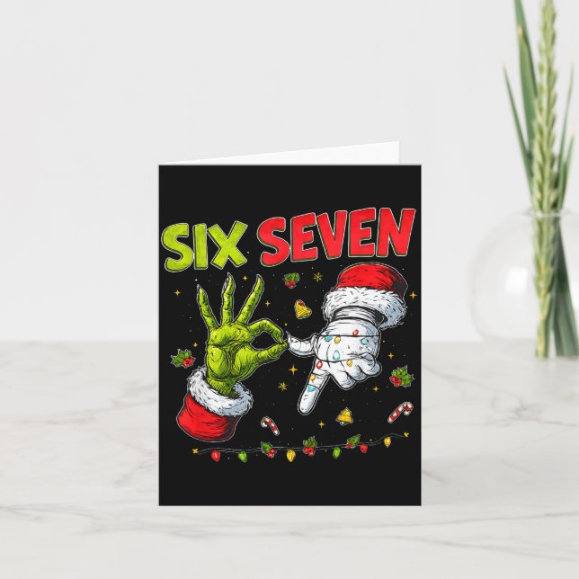 Tarjeta Funny Mean Guy Christmas Viral 6 7 Six Seven Meme  (Anverso)