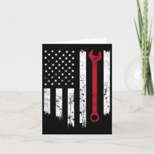 Tarjeta Funny mecánica de época angustiada Bandera America