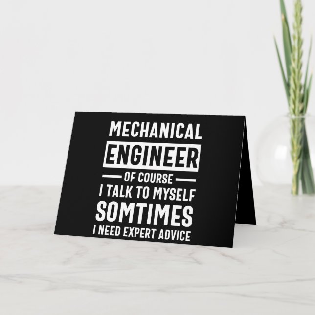 Tarjeta Funny Mechanical  Engineer Gift (Anverso)
