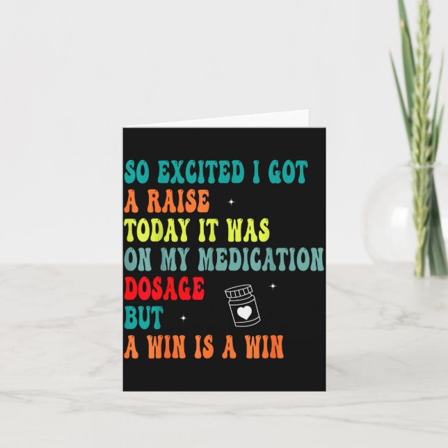 Tarjeta Funny Medication Dosage Joke Dark Humor Sarcastic  (Anverso)