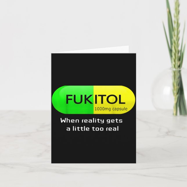 Tarjeta Funny Medication Gooditol Capsule Pharmacy Humor  (Anverso)