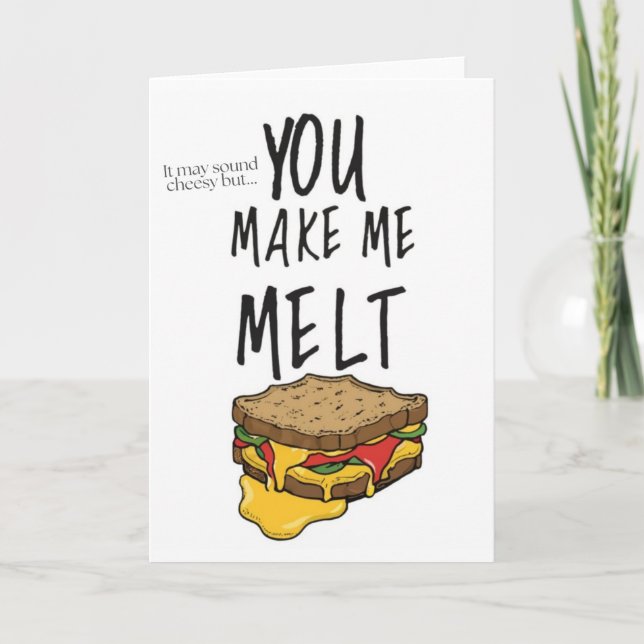 Tarjeta Funny Melding Grilled Cheese Greet Card (Anverso)