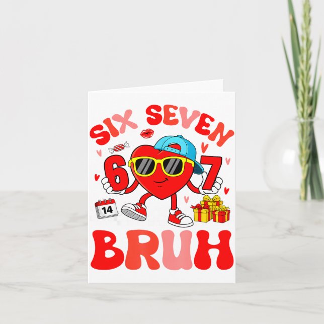Tarjeta Funny Meme 67 Six Seven Bruh Valentine Heart Toddl (Anverso)