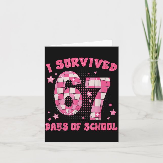 Tarjeta Funny Meme Six Seven Teacher I Survived 67 Days Of (Anverso)