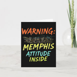 Tarjeta Funny Memphis Tennessee Night Skyline Vintage