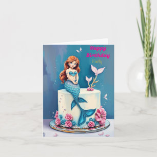 TARJETA FUNNY MERMAID TEMÁTICO NIÑOS CUMPLEAÑOS