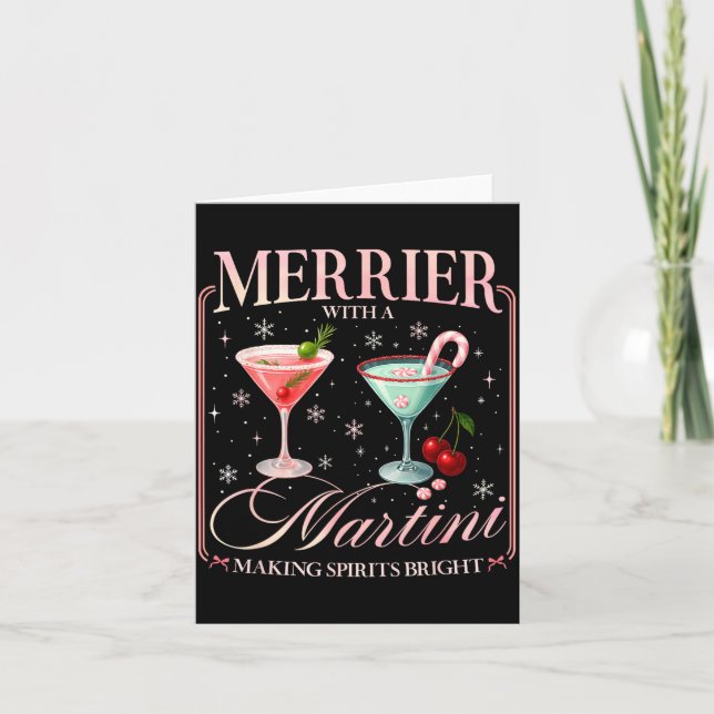 Tarjeta Funny Merrier With A Martini Bachelorette Merry Ch (Anverso)